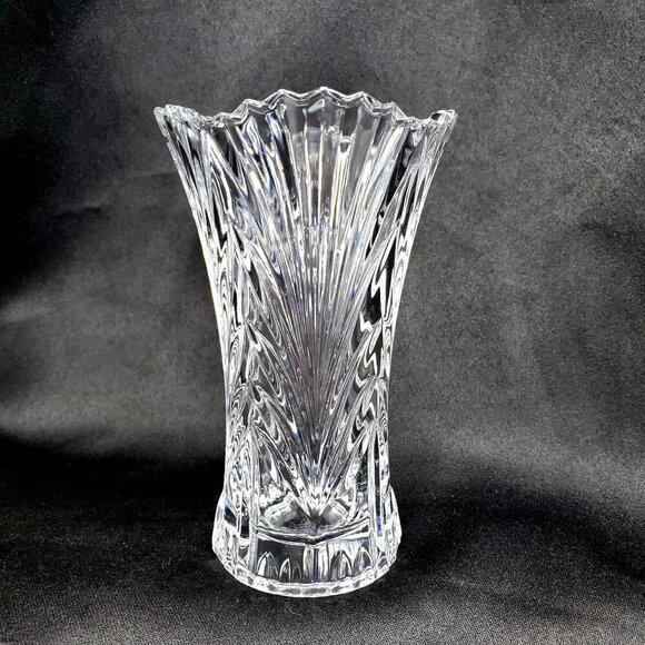 Vintage Mikasa Accent Crystal Bud Vase QQ251/613 Scalloped Fans Arches 4.75" - Picture 10 of 10